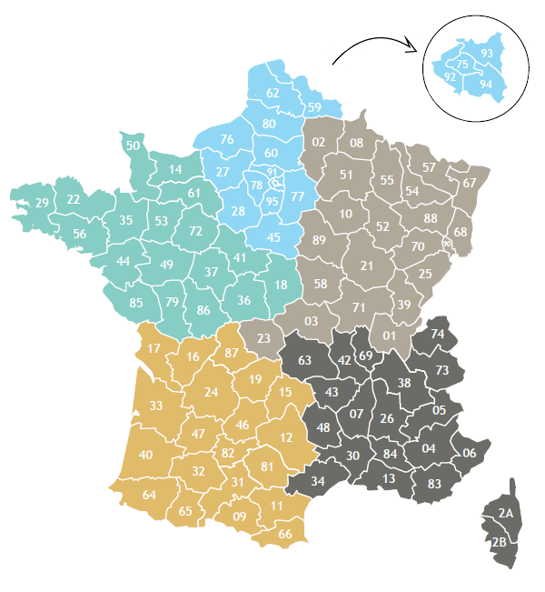 carte de répartition des commerciaux